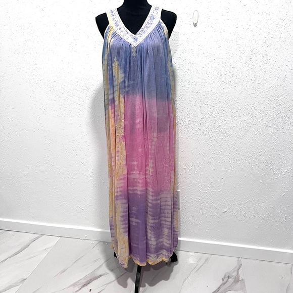 Tie dye Multicolor Maxi Dress ONE SIZE - Picture 1 of 11